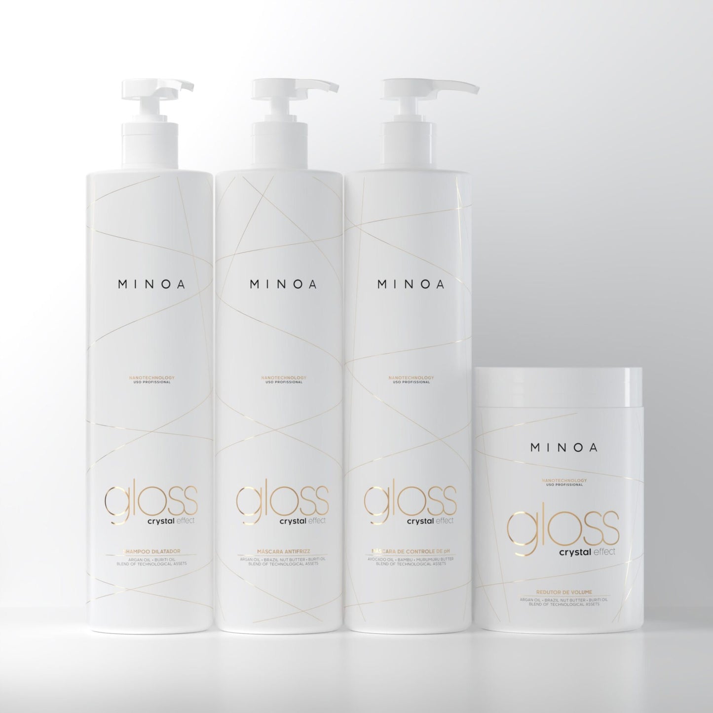 KIT GLOSS CRYSTAL EFFECT COMPLETO (4 PRODUTOS)